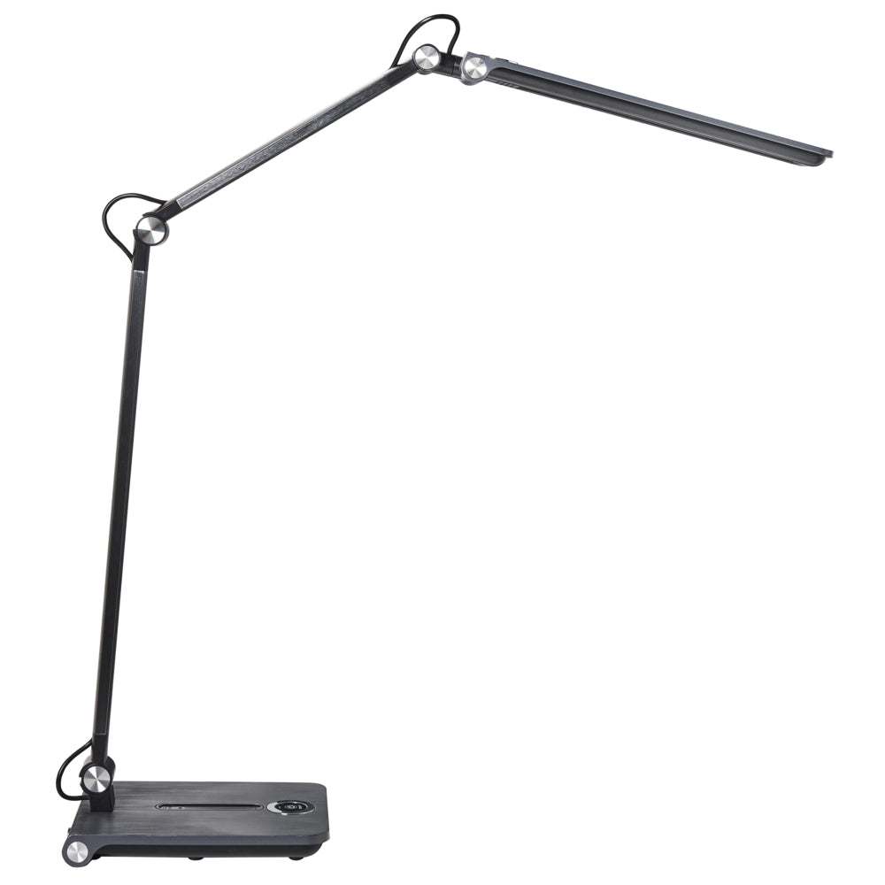Lampada da tavolo LED per ufficio domestico con braccio regolabile e orientabile dimmer a 5 livelli e timer grigio