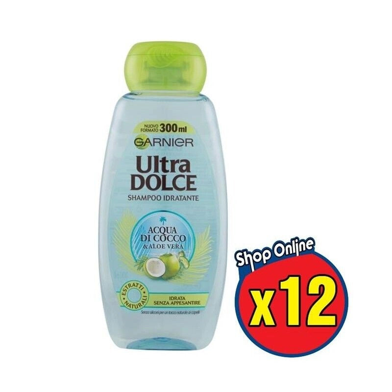 KIT 12 ULTRA DOLCE SHAMPOO CON ACQUA DI COCCO 300ML