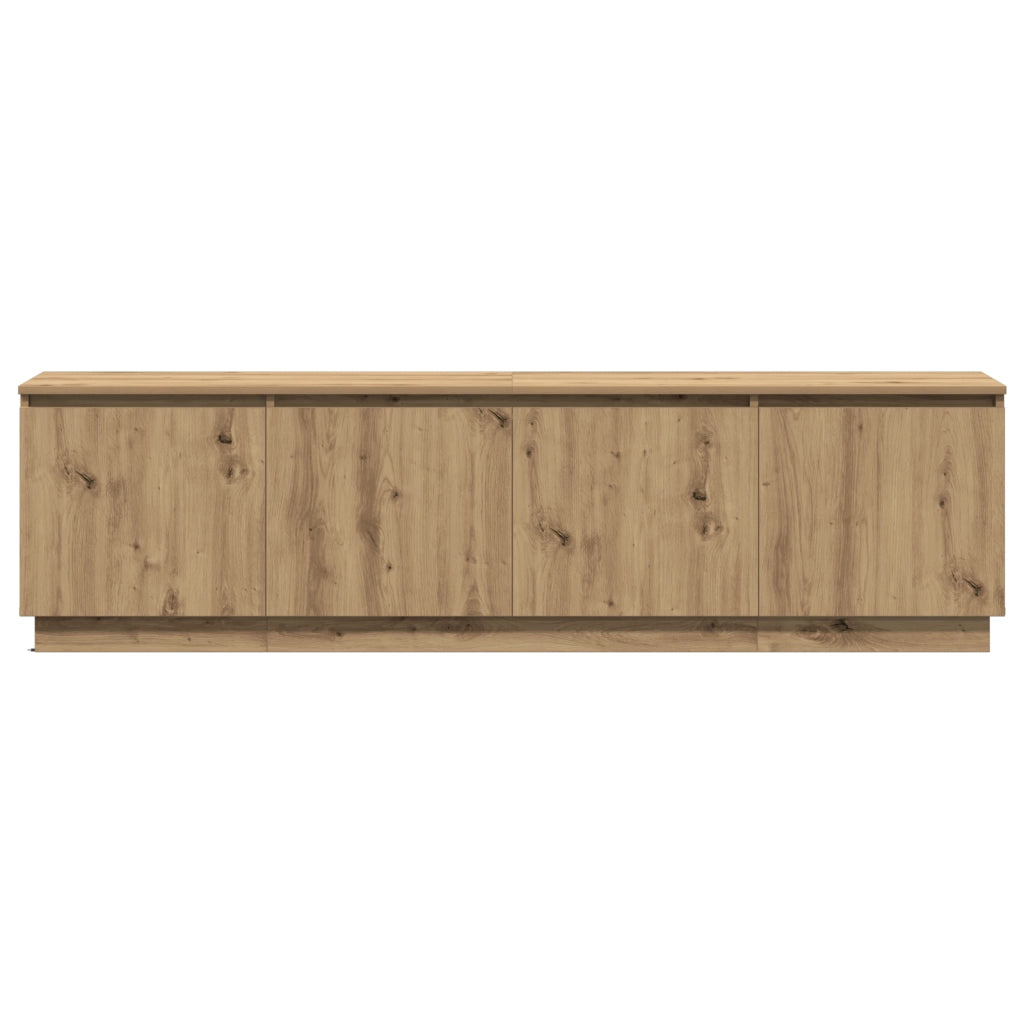 Mobile TV con LED Rovere Artigianale 180x38x49 cm Legno ingegnerizzato