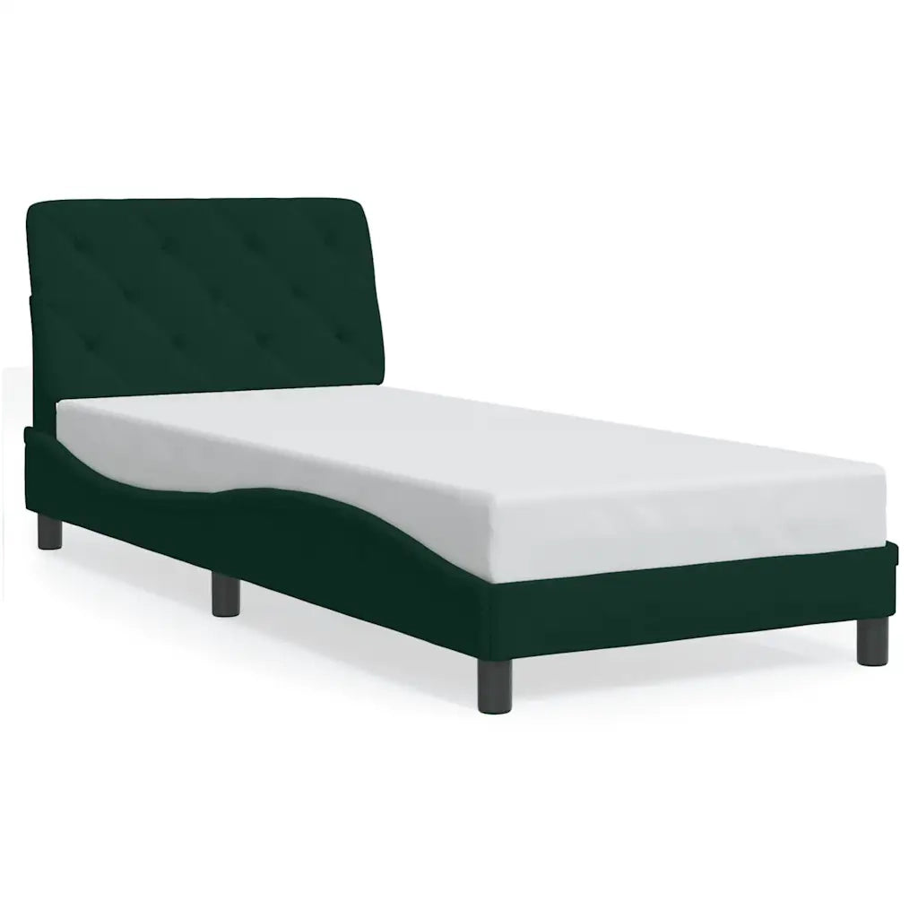 Giroletto con Luci LED Verde Scuro 90x200 cm in Velluto
