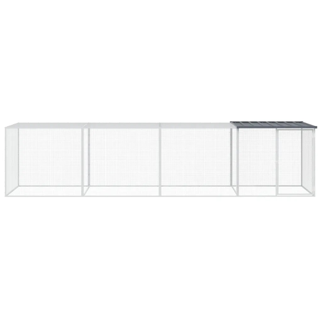 Gabbia Polli con Tetto Antracite 403x98x90 cm Acciaio Zincato 3189040