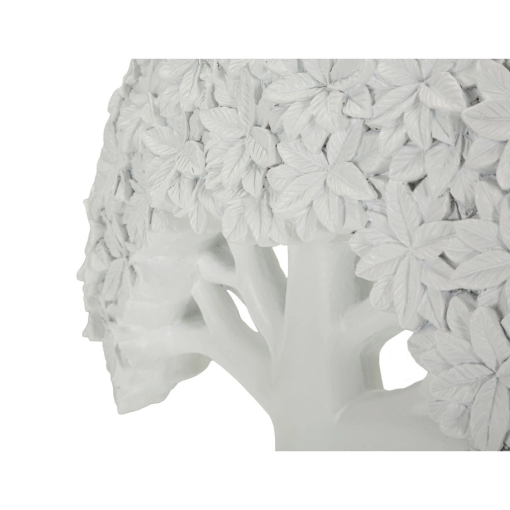 Scultura decorativa Albero in poliresina bianca