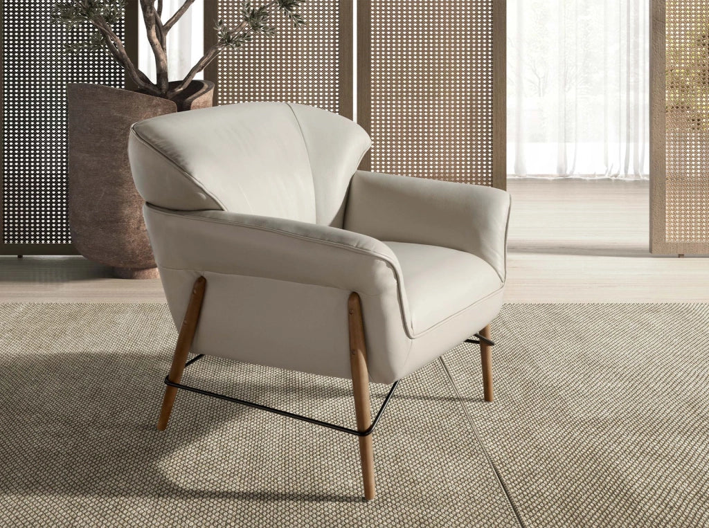 Poltrona in pelle sabbia