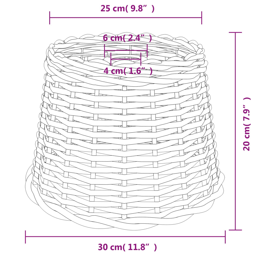 Paralume da Soffitto Bianco ?30x20 cm in Vimini CFW6051810