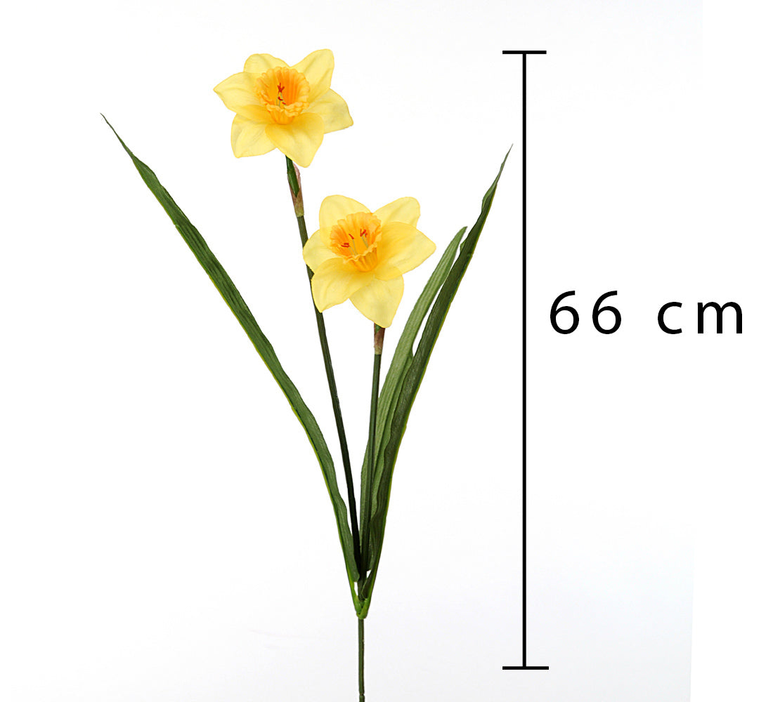 Set 8 Rami Artificiali Narciso con 6 Fiori H 70 cm