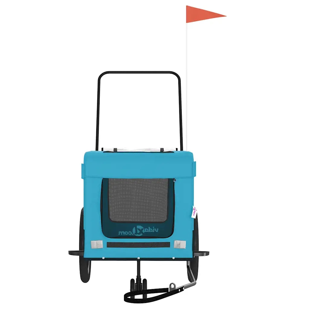 Rimorchio da Bici per Animali Blu e Nero Oxford e Ferro CFW3635562
