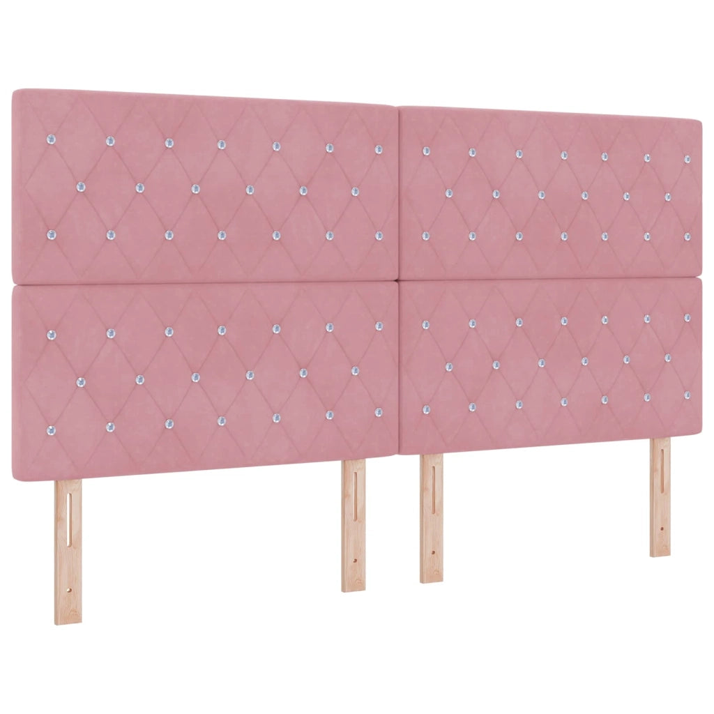 Letto con contenitore e materasso Rosa 180 x 200 cm Velluto 3459650