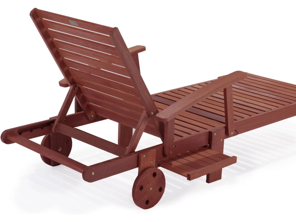 2 lettini pieghevoli in legno esotico TOKYO - MAHOGANY - Mogano