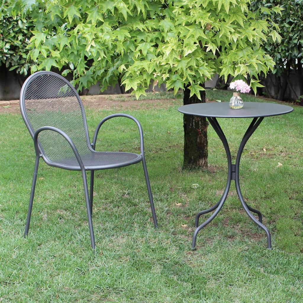 Poltrona da Giardino Impilabile in Acciaio cm 51x61x90 - JOEL