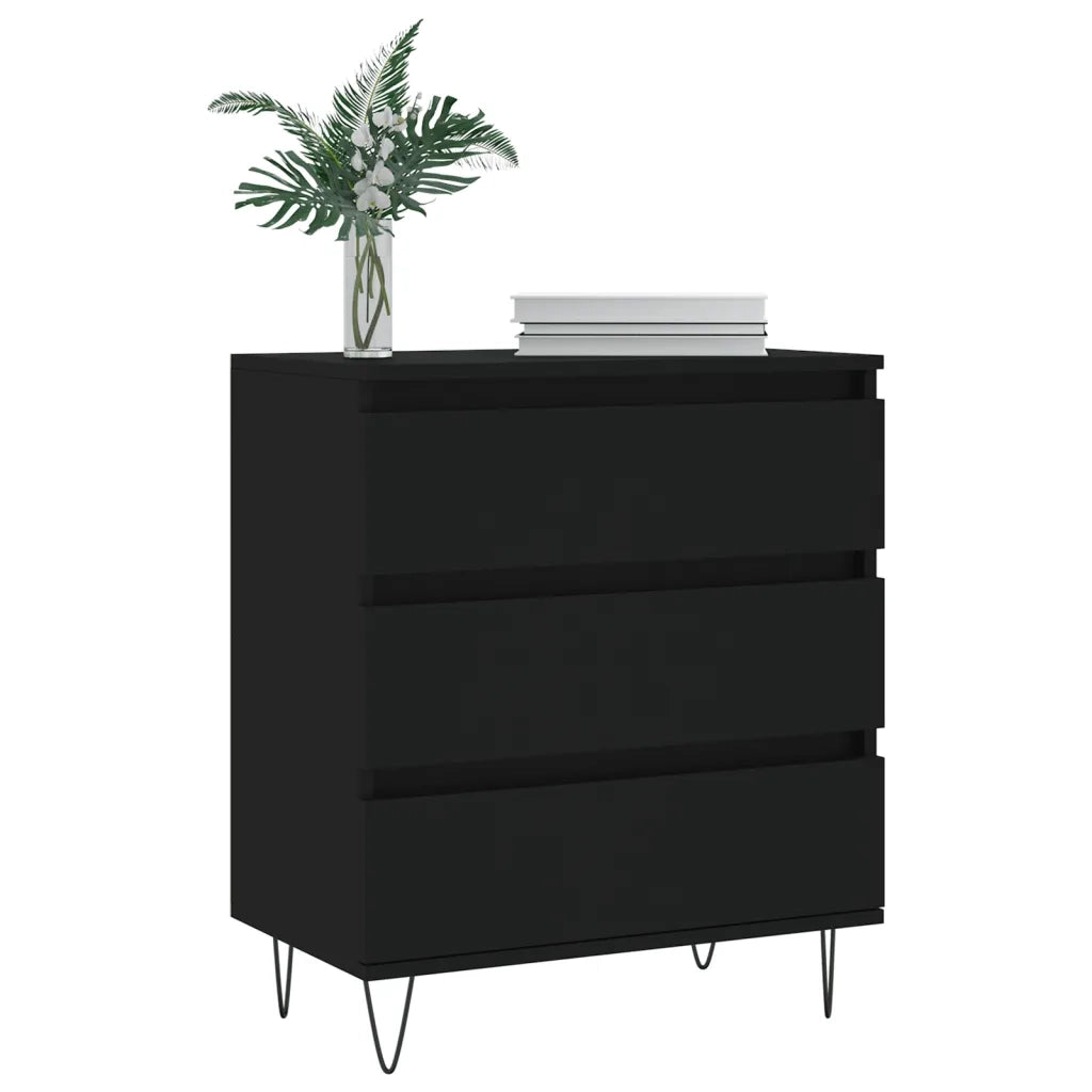Credenza-Buffet-Armadio da cucina Nero 60x35x70 cm in Legno Multistrato 821332