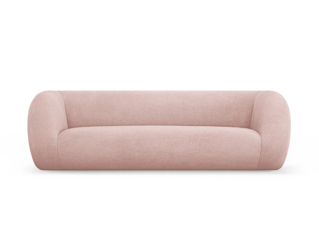 Cosmopolitan Design - Divano "Essen" 3 posti in bouclé rosa cipria 