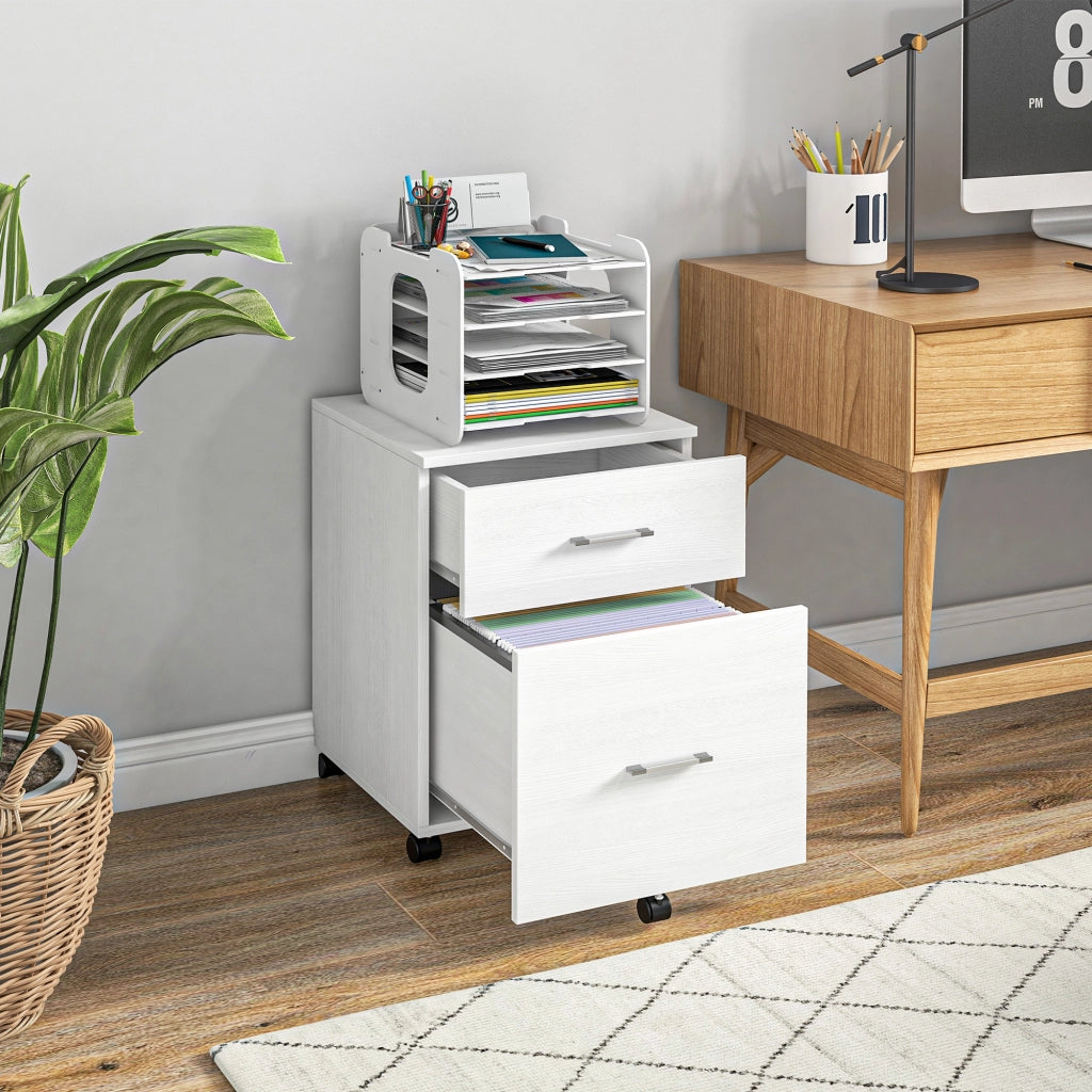 Scrivania con cassettiera ¨C zephmum ¨C 39,5x39x58,5 cm bianco