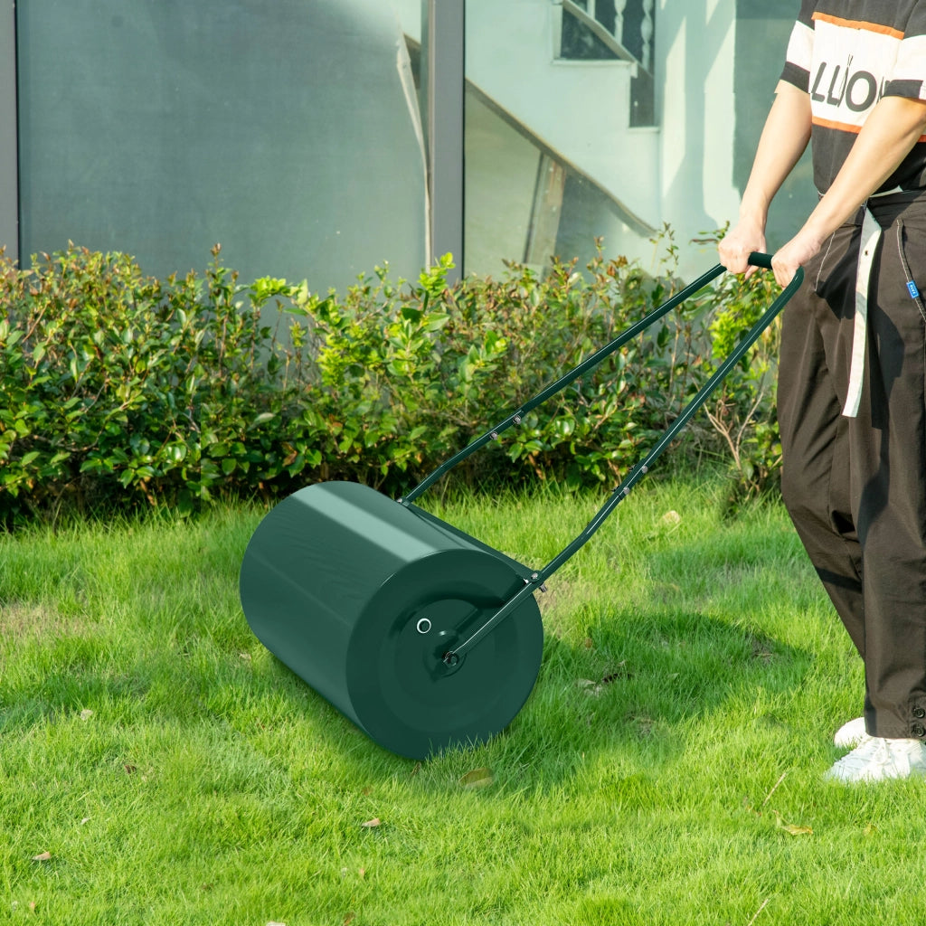 Rullo Compressore per Giardino 63L ¨C Xylo ¨C Metallo Verde Scuro 123x58x40cm