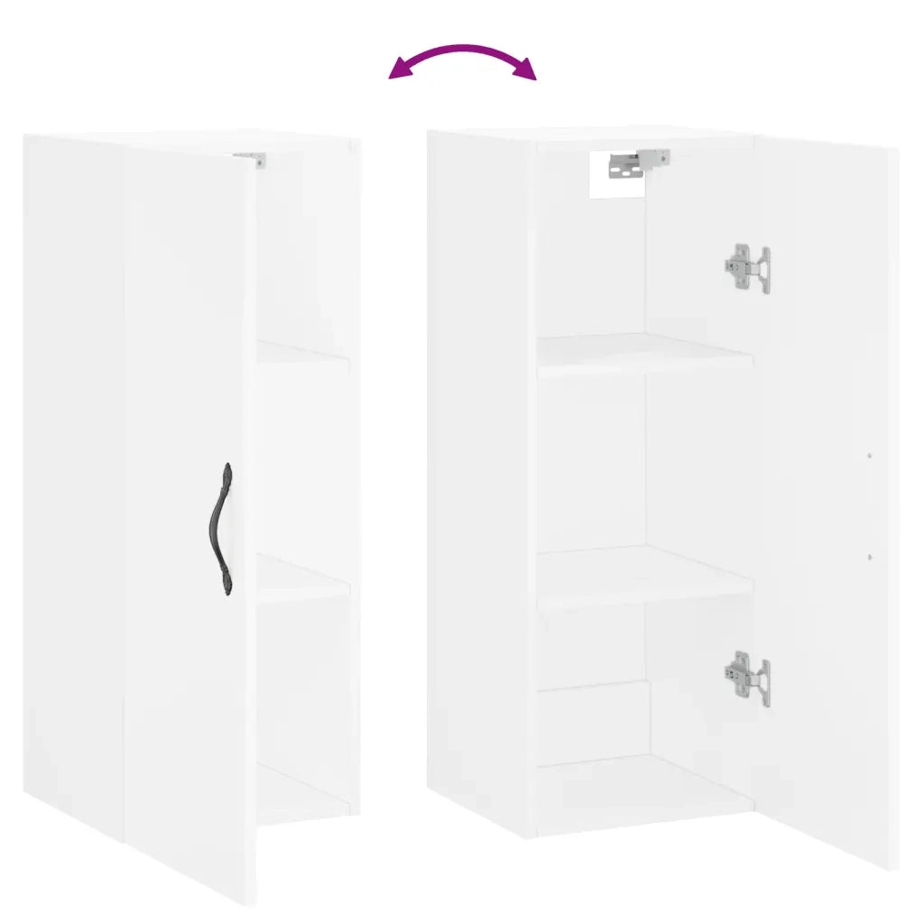vidaXL Mobile a Parete Bianco 34,5x34x90 cm in Legno Multistrato