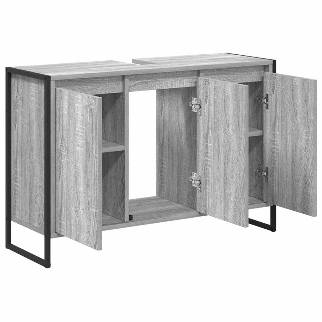 Mobile da Bagno Grigio Sonoma 90 x 30 x 60 cm Legno multistrato