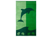 Telo Mare Jacquard Spugna Asciugamano Spiaggia Disegno Flipper - Telo Mare - Verde