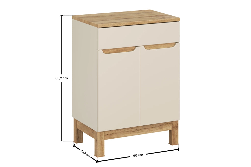Set mobili bagno 60 cm con piano Bali Cashmere 60 x 1401 x 46 cm