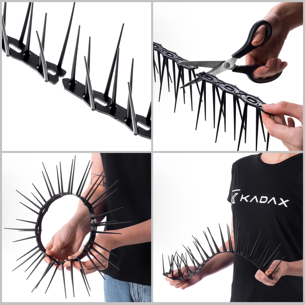 KADAX Punte anti-uccelli in plastica, alte 11,64 m, sicure, 24 pezzi
