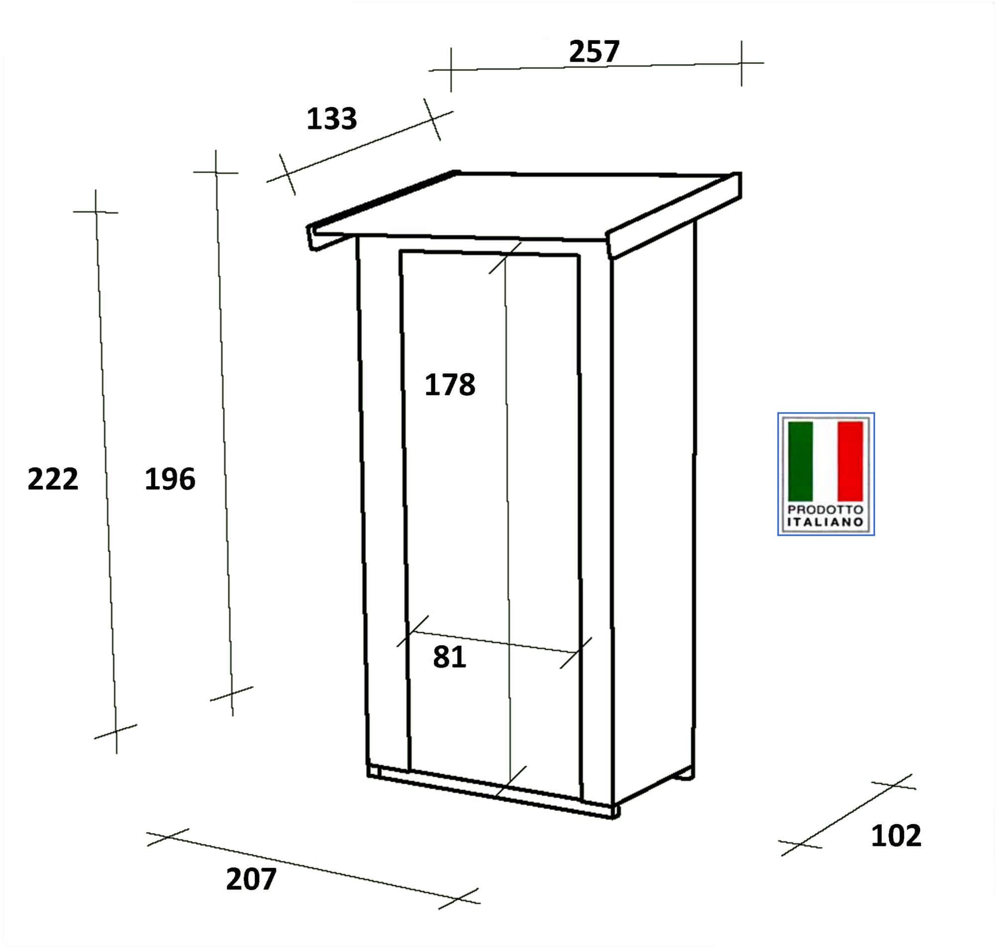 Casetta Box da Giardino per Attrezzi 207x102 cm con Porta Finestrata in Legno Naturale