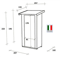 Casetta Box da Giardino per Attrezzi 207x102 cm con Porta Finestrata in Legno Naturale