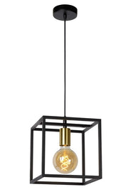 Lampada a sospensione Lucide Ruben nero/oro E27 Ø22