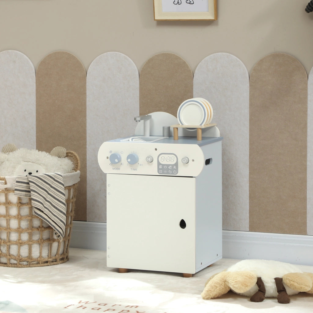 Cucina Giocattolo per Bambini con Lavastoviglie ¨C zephmum ¨C 32 Accessori MDF Legno Colore Blu