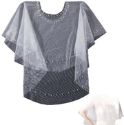 Sposa con Perle - Sposa Wrap - Festa di Matrimonio - Decorato con Cristalli - 60x50 cm - Bianco
