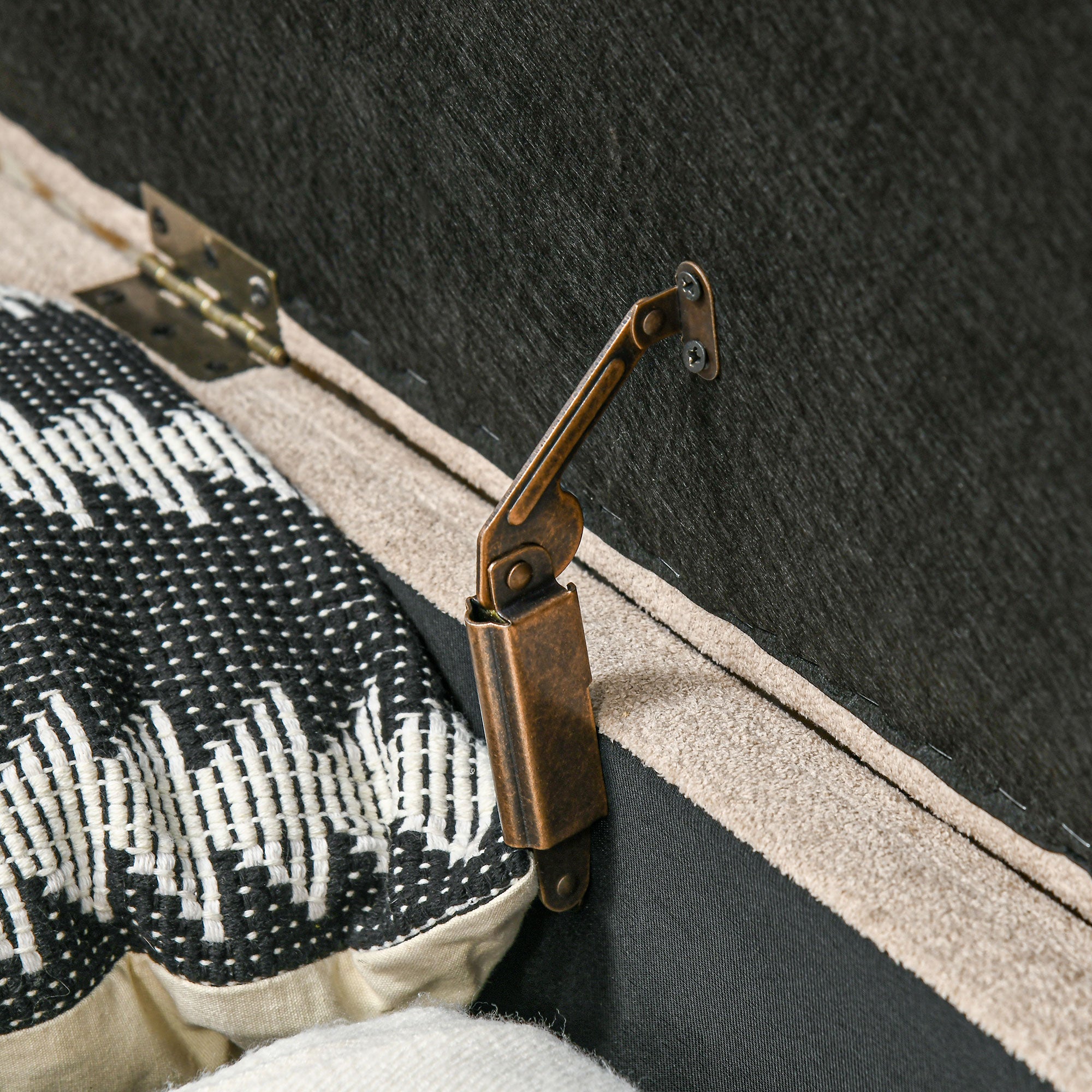 Panca Fondo Letto Imbottita con Vano Contenitore 110x40x43 cm Beige