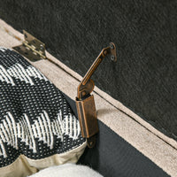 Panca Fondo Letto Imbottita con Vano Contenitore 110x40x43 cm Beige