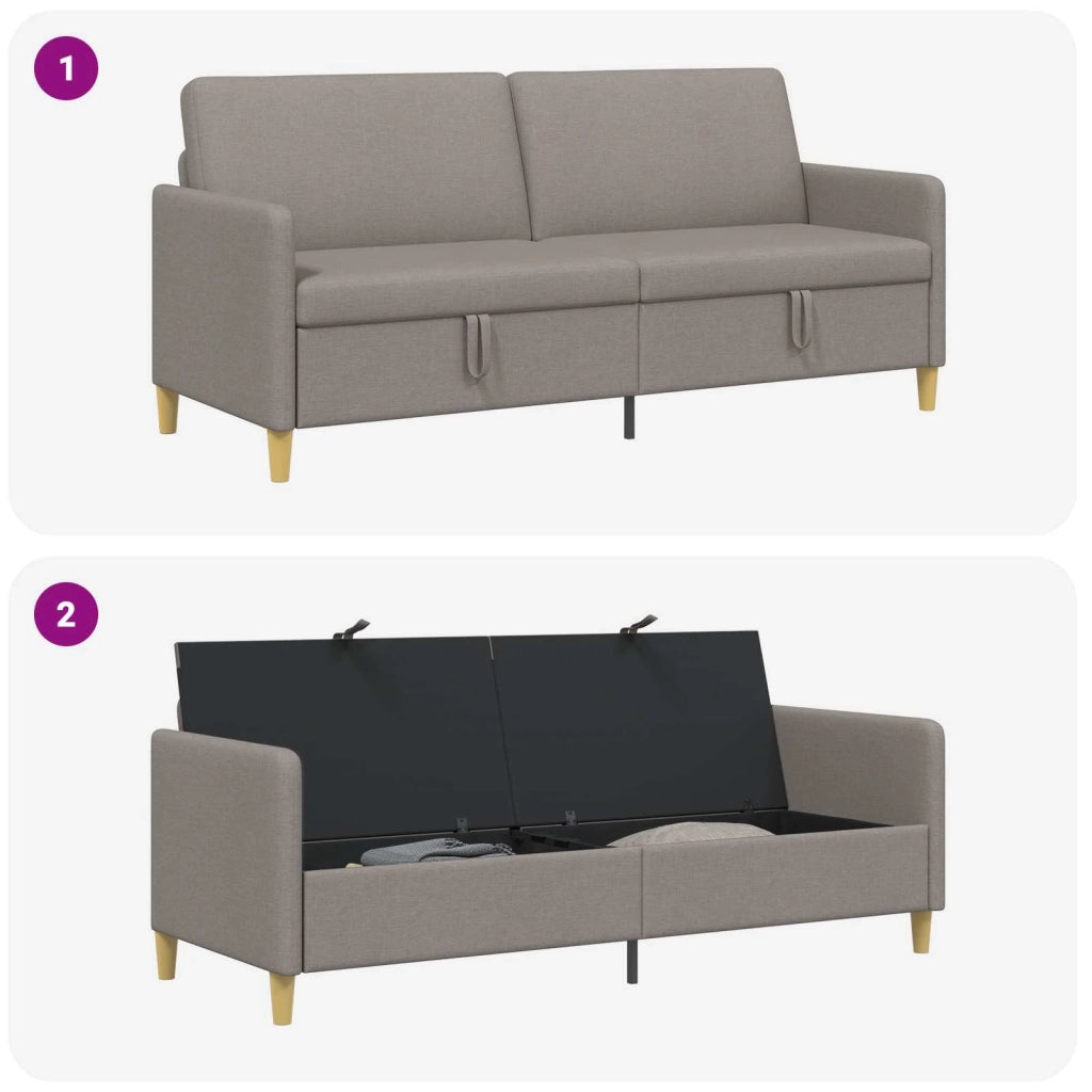 Divano con Storage Tortora 192 x 78 x 87 cm Poliestere 42036981