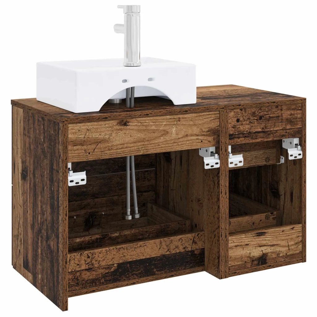 Set di mobili per il bagno 2 pz Legno antico 3403974