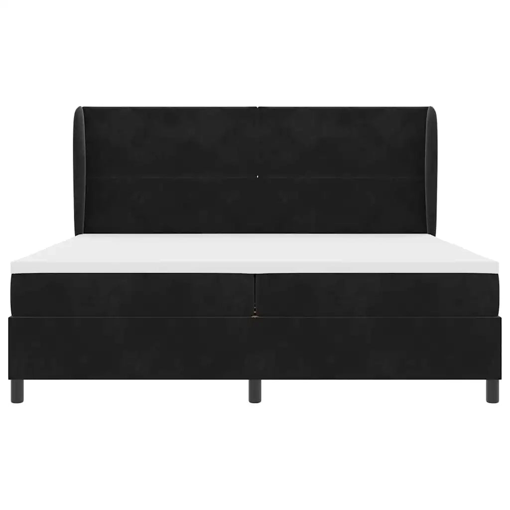 Letto a molle con materasso Nero 200 x 200 cm Velluto 3341002