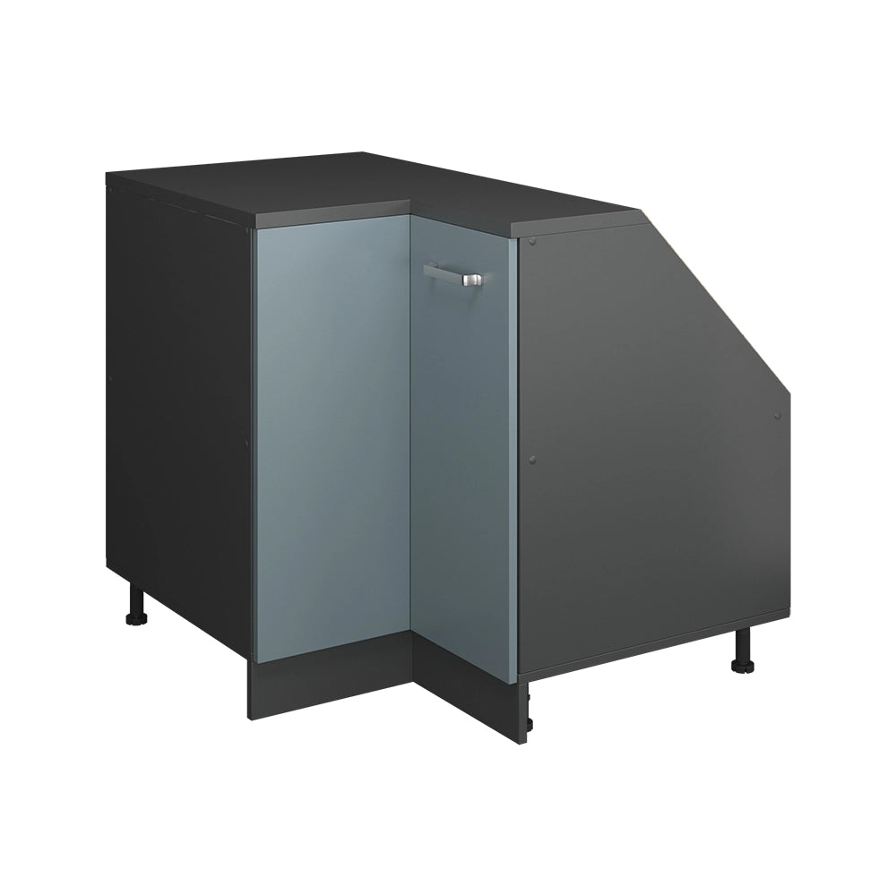 Mobile sottotetto Mobile angolare Rion Grigio-blu/Antracite 75.6 x 83.8 cm con 1 porta, carcassa dell’armadio profondità 60 cm Vicco