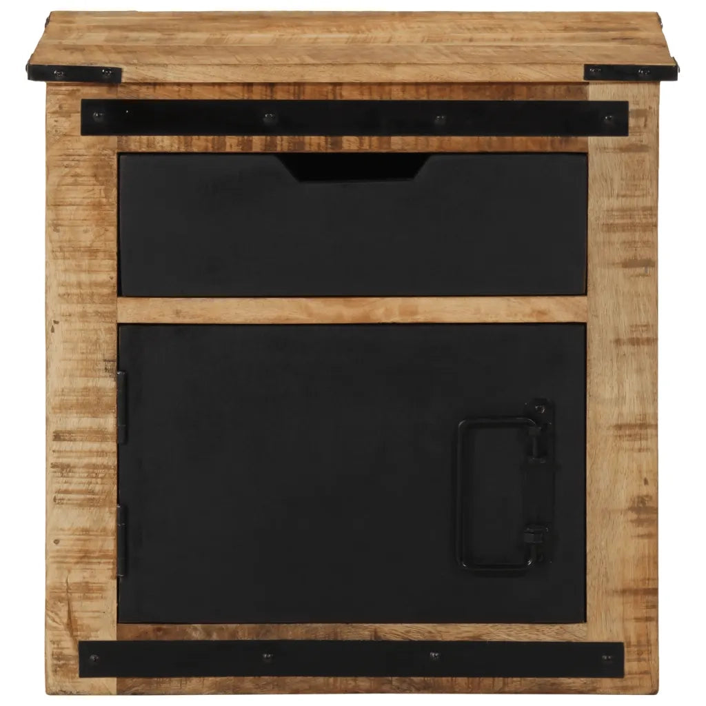 Comodino | Armadio da Notte | Mobiletto da notte 45x40x45 cm in Legno Massello di Mango
