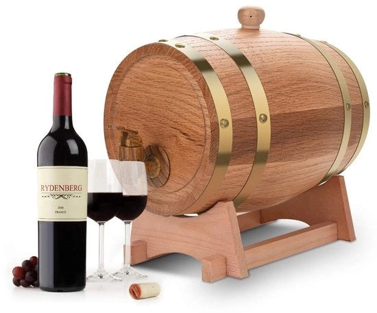 Barile in Legno Vintage Quercia - Capacità 3 Litri - Ideale per Whisky Rum Porto - Perfetto per Casa - Legno Standard