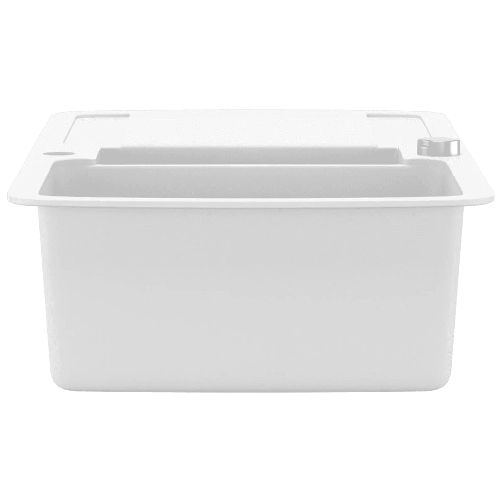 Lavello da Cucina in Granito Vasca Doppia-Lavandino-Lavabo Bianco 839290