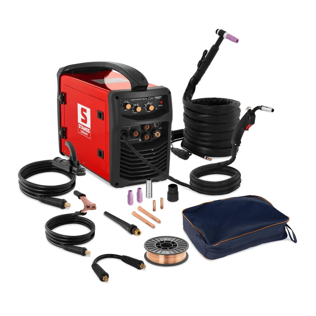 Saldatrice combinata multiprocesso arco con elettrodo rivestito filo animato S-MIGMA 250.IGBT (MIG/MAG/MMA/TIG/FCAW 230 V 50 Hz ≤ 250 A avviamento a caldo protezione da sovraccarico) 14_0003044