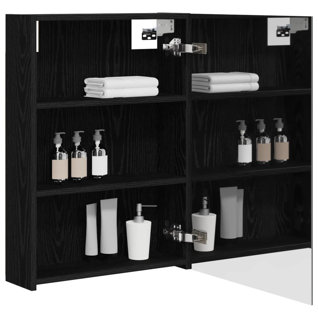 Mobiletto per specchio da bagno Rovere Nero 50 x 14,5 x 70 cm 889040