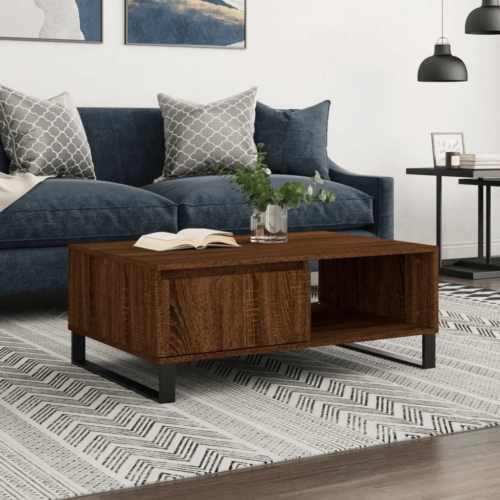 Tavolino da salotto | Tavolino da caff¨¨ | Tavolino da Soggiorno Rovere Marrone 90x60x35cm Legno Multistrato
