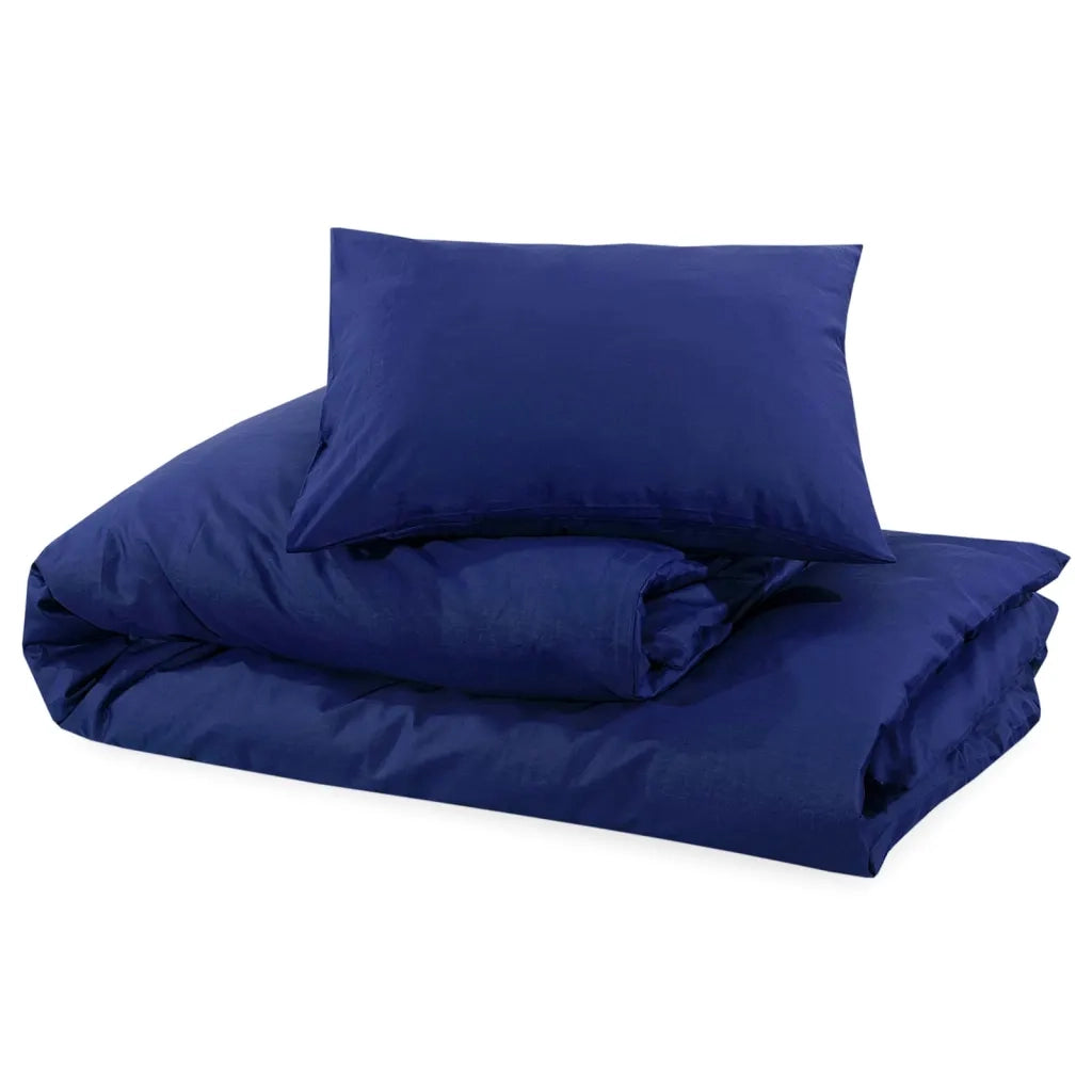 Set Copripiumino Blu Marino 135x200 cm in Microfibra Leggera CFW1341785