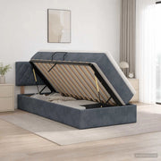 Letto con Contenitore Grigio Scuro 90 x 190 cm Velluto 3458716
