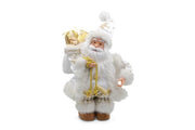 Decorazione Casa Natalizia Babbo Natale con Carillon Bianco 35 cm