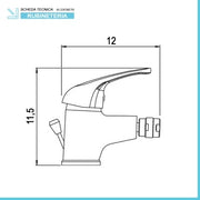 Miscelatore per bidet con piletta automatica in ottone cromato Kant