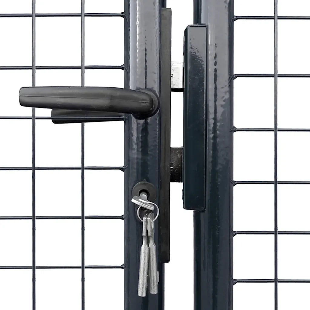 Cancello da Giardino in Rete di Acciaio Zincato 300x100 cm Grigio 143363