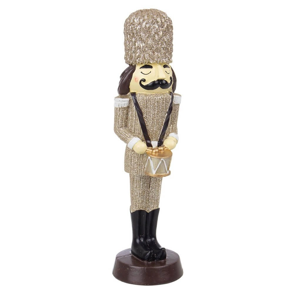 Soldatino Zar Decorativo Oro con Tamburo Altezza 25,5cm (8 Pezzi)