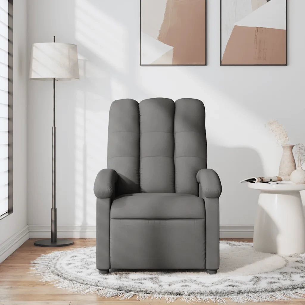 Poltrona Massaggiante Reclinabile Grigio Scuro in Tessuto 371740