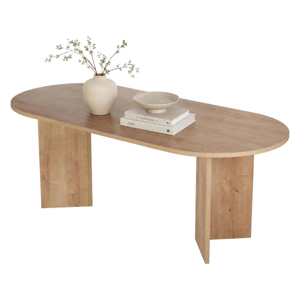 Nofalota, Tavolo Fisso 6 Posti, 200x90x75h cm Marrone Rovere Scuro