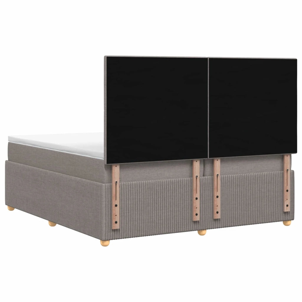Letto box spring con materasso Tortora 200 x 200 cm Tessuto 3454477