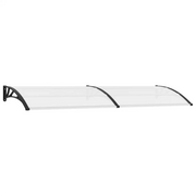 Pensilina per Porta Nera e Trasparente 300x80 cm in PC  cod mxl 24798
