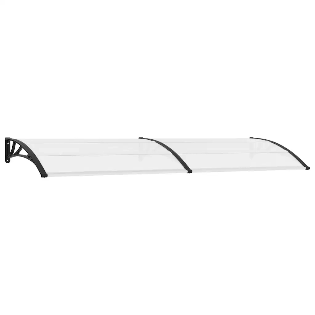 Pensilina per Porta Nera e Trasparente 300x80 cm in PC  cod mxl 24798